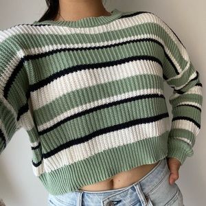 PacSun Cropped Striped Knitted Sweater